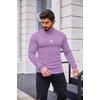 image:imageCOOFANDY Mens Mock Turtleneck Slim Fit Pullover Sweater Casual Basic Knitted Thermal SweatersLilac