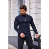 image:imageCOOFANDY Mens Mock Turtleneck Slim Fit Pullover Sweater Casual Basic Knitted Thermal SweatersNavy Blue