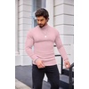 image:imageCOOFANDY Mens Mock Turtleneck Slim Fit Pullover Sweater Casual Basic Knitted Thermal SweatersPink