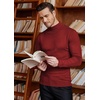 image:imageCOOFANDY Mens Mock Turtleneck Slim Fit Pullover Sweater Casual Basic Knitted Thermal SweatersWine Red