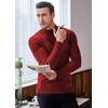 image:imageCOOFANDY Mens Mock Turtleneck Slim Fit Pullover Sweater Casual Basic Knitted Thermal SweatersWine Red