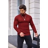 image:imageCOOFANDY Mens Mock Turtleneck Slim Fit Pullover Sweater Casual Basic Knitted Thermal SweatersWine Red
