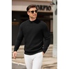 image:imageCOOFANDY Mens Mock Turtleneck Sweater Long Sleeve Knitted Slim Fit Casual Half Neck Pullover SweatersBlack