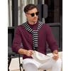 image:imageCOOFANDY Mens Mock Turtleneck Sweater Long Sleeve Knitted Slim Fit Casual Half Neck Pullover SweatersDark Red