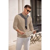 image:imageCOOFANDY Mens Mock Turtleneck Sweater Long Sleeve Knitted Slim Fit Casual Half Neck Pullover SweatersKhaki
