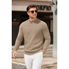 image:imageCOOFANDY Mens Mock Turtleneck Sweater Long Sleeve Knitted Slim Fit Casual Half Neck Pullover SweatersKhaki