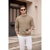 image:imageCOOFANDY Mens Mock Turtleneck Sweater Long Sleeve Knitted Slim Fit Casual Half Neck Pullover SweatersKhaki