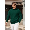 image:imageCOOFANDY Mens Mock Turtleneck Sweater Long Sleeve Knitted Slim Fit Casual Half Neck Pullover SweatersLake Green