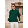 image:imageCOOFANDY Mens Mock Turtleneck Sweater Long Sleeve Knitted Slim Fit Casual Half Neck Pullover SweatersLake Green