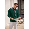 image:imageCOOFANDY Mens Mock Turtleneck Sweater Long Sleeve Knitted Slim Fit Casual Half Neck Pullover SweatersLake Green
