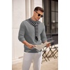 image:imageCOOFANDY Mens Mock Turtleneck Sweater Long Sleeve Knitted Slim Fit Casual Half Neck Pullover SweatersMiddle Grey