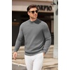 image:imageCOOFANDY Mens Mock Turtleneck Sweater Long Sleeve Knitted Slim Fit Casual Half Neck Pullover SweatersMiddle Grey