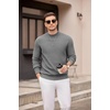 image:imageCOOFANDY Mens Mock Turtleneck Sweater Long Sleeve Knitted Slim Fit Casual Half Neck Pullover SweatersMiddle Grey