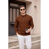 image:imageCOOFANDY Mens Mock Turtleneck Sweater Long Sleeve Knitted Slim Fit Casual Half Neck Pullover SweatersTerracotta