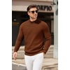 image:imageCOOFANDY Mens Mock Turtleneck Sweater Long Sleeve Knitted Slim Fit Casual Half Neck Pullover SweatersTerracotta