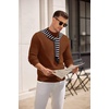 image:imageCOOFANDY Mens Mock Turtleneck Sweater Long Sleeve Knitted Slim Fit Casual Half Neck Pullover SweatersTerracotta