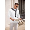 image:imageCOOFANDY Mens Mock Turtleneck Sweater Long Sleeve Knitted Slim Fit Casual Half Neck Pullover SweatersWhite