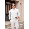 image:imageCOOFANDY Mens Mock Turtleneck Sweater Long Sleeve Knitted Slim Fit Casual Half Neck Pullover SweatersWhite