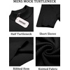 image:imageCOOFANDY Mens Mock Turtleneck Sweater Short Sleeve Casual Basic Tops Ribbed Knit Pullover Solid TeeAll Black