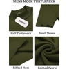 image:imageCOOFANDY Mens Mock Turtleneck Sweater Short Sleeve Casual Basic Tops Ribbed Knit Pullover Solid TeeArmy Green