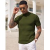 image:imageCOOFANDY Mens Mock Turtleneck Sweater Short Sleeve Casual Basic Tops Ribbed Knit Pullover Solid TeeArmy Green