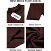 image:imageCOOFANDY Mens Mock Turtleneck Sweater Short Sleeve Casual Basic Tops Ribbed Knit Pullover Solid TeeBrown