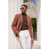 image:imageCOOFANDY Mens Mock Turtleneck Sweater Short Sleeve Casual Basic Tops Ribbed Knit Pullover Solid TeeBrown