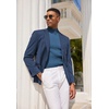 image:imageCOOFANDY Mens Mock Turtleneck Sweater Short Sleeve Casual Basic Tops Ribbed Knit Pullover Solid TeeDark Blue