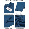 image:imageCOOFANDY Mens Mock Turtleneck Sweater Short Sleeve Casual Basic Tops Ribbed Knit Pullover Solid TeeDark Blue