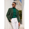 image:imageCOOFANDY Mens Mock Turtleneck Sweater Short Sleeve Casual Basic Tops Ribbed Knit Pullover Solid TeeDark Green