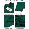 image:imageCOOFANDY Mens Mock Turtleneck Sweater Short Sleeve Casual Basic Tops Ribbed Knit Pullover Solid TeeDark Green