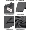 image:imageCOOFANDY Mens Mock Turtleneck Sweater Short Sleeve Casual Basic Tops Ribbed Knit Pullover Solid TeeDark Grey