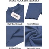 image:imageCOOFANDY Mens Mock Turtleneck Sweater Short Sleeve Casual Basic Tops Ribbed Knit Pullover Solid TeeGrey Blue