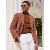 image:imageCOOFANDY Mens Mock Turtleneck Sweater Short Sleeve Casual Basic Tops Ribbed Knit Pullover Solid TeeLight Brown