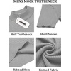 image:imageCOOFANDY Mens Mock Turtleneck Sweater Short Sleeve Casual Basic Tops Ribbed Knit Pullover Solid TeeLight Grey