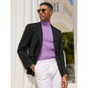 image:imageCOOFANDY Mens Mock Turtleneck Sweater Short Sleeve Casual Basic Tops Ribbed Knit Pullover Solid TeeLight Purple