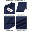 image:imageCOOFANDY Mens Mock Turtleneck Sweater Short Sleeve Casual Basic Tops Ribbed Knit Pullover Solid TeeNavy Blue
