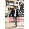 image:imageCOOFANDY Mens Mock Turtleneck Sweater Short Sleeve Casual Basic Tops Ribbed Knit Pullover Solid TeePat2 Striped White