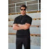 image:imageCOOFANDY Mens Mock Turtleneck Sweater Short Sleeve Casual Basic Tops Ribbed Knit Pullover Solid TeePat3 Striped Black