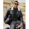 image:imageCOOFANDY Mens Mock Turtleneck Sweater Short Sleeve Casual Basic Tops Ribbed Knit Pullover Solid TeePat4 Black Striped