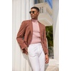 image:imageCOOFANDY Mens Mock Turtleneck Sweater Short Sleeve Casual Basic Tops Ribbed Knit Pullover Solid TeePink