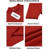 image:imageCOOFANDY Mens Mock Turtleneck Sweater Short Sleeve Casual Basic Tops Ribbed Knit Pullover Solid TeeRed
