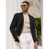 image:imageCOOFANDY Mens Mock Turtleneck Sweater Short Sleeve Casual Basic Tops Ribbed Knit Pullover Solid TeeStriped Beige
