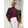 image:imageCOOFANDY Mens Mock Turtleneck Sweater Short Sleeve Casual Basic Tops Ribbed Knit Pullover Solid TeeWine Red