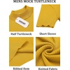 image:imageCOOFANDY Mens Mock Turtleneck Sweater Short Sleeve Casual Basic Tops Ribbed Knit Pullover Solid TeeYellow