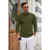 image:imageCOOFANDY Mens Mock Turtleneck Sweaters Long Sleeve Casual Knit Shirts Half Neck Thermal Lightweight Pullover SweaterArmy Green