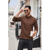 image:imageCOOFANDY Mens Mock Turtleneck Sweaters Long Sleeve Casual Knit Shirts Half Neck Thermal Lightweight Pullover SweaterBrown