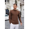 image:imageCOOFANDY Mens Mock Turtleneck Sweaters Long Sleeve Casual Knit Shirts Half Neck Thermal Lightweight Pullover SweaterBrown