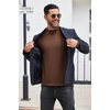 image:imageCOOFANDY Mens Mock Turtleneck Sweaters Long Sleeve Casual Knit Shirts Half Neck Thermal Lightweight Pullover SweaterBrown