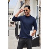 image:imageCOOFANDY Mens Mock Turtleneck Sweaters Long Sleeve Casual Knit Shirts Half Neck Thermal Lightweight Pullover SweaterDark Blue